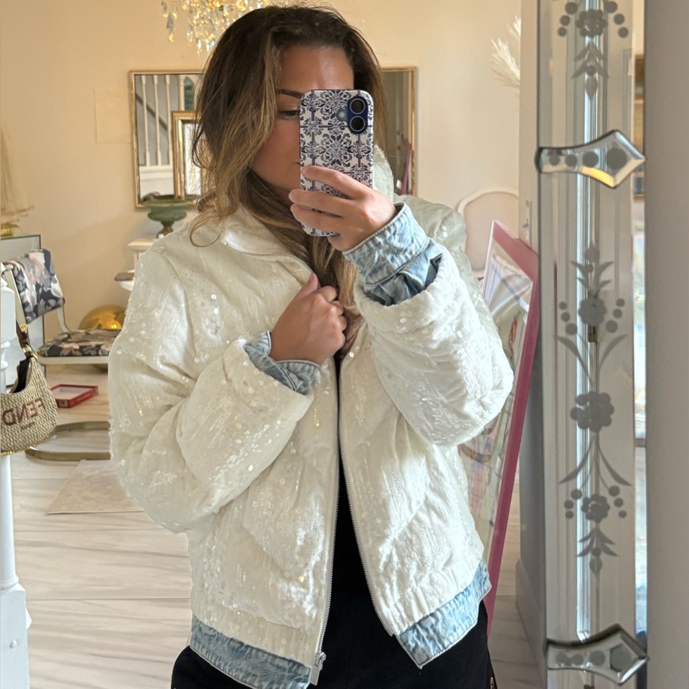 Miss sixty white sequin coat